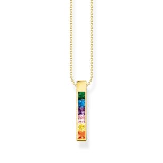 18ct Yellow Gold Plated Rainbow Stone Pendant Necklace