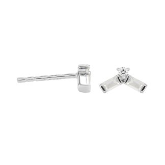 9ct White Gold 0.12cttw Baguette Stud Earrings