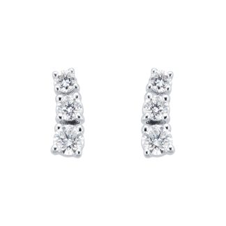 9ct White Gold 0.30cttw Climber Stud Earrings