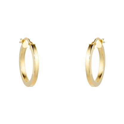 9ct Yellow Gold 18mm Medium Hoop Earrings