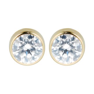 9ct Yellow Gold Cubic Zirconia Stud Earrings