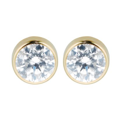 9ct Yellow Gold Cubic Zirconia Stud Earrings