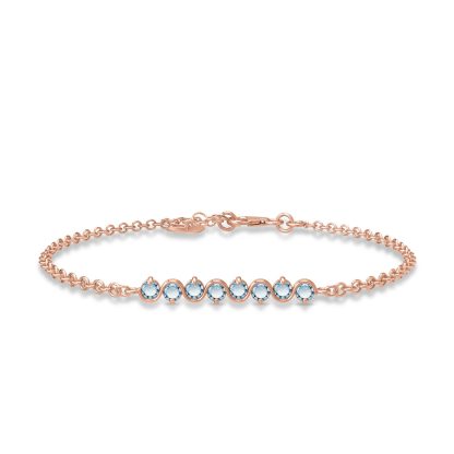 Aquamarine Zinnia Interwoven Bracelet in 9ct Rose Gold