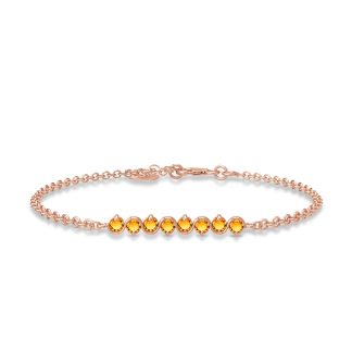 Citrine Zinnia Interwoven Bracelet in 9ct Rose Gold