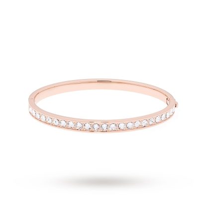 Clemara Hinge Crystal Rose Gold Coloured Bangle