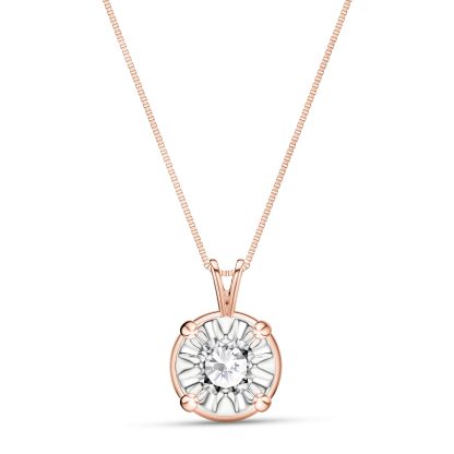 Diamond Granada Pendant Necklace in 9ct Rose Gold