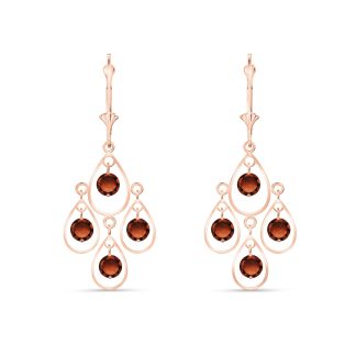 Garnet Celine Chandelier Earrings in 9ct Rose Gold