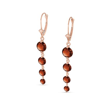 Garnet Gianna Vertical Drop Earrings in 9ct Rose Gold