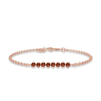 Garnet Zinnia Interwoven Bracelet in 9ct Rose Gold