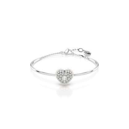 Hyperbola Silver Coloured Heart Bangle