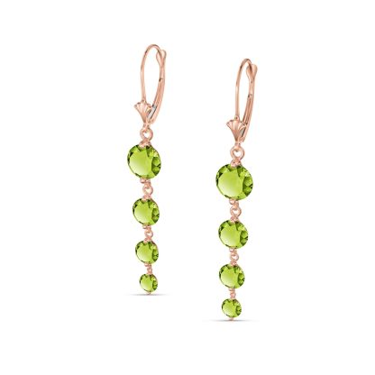 Peridot Gianna Vertical Drop Earrings in 9ct Rose Gold