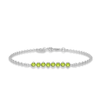 Peridot Zinnia Interwoven Bracelet in 9ct White Gold