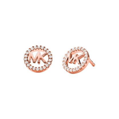 Rose Gold Coloured Logo Stud Earrings