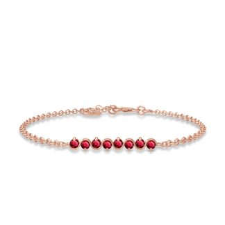 Ruby Zinnia Interwoven Bracelet in 9ct Rose Gold