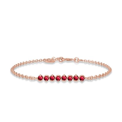 Ruby Zinnia Interwoven Bracelet in 9ct Rose Gold