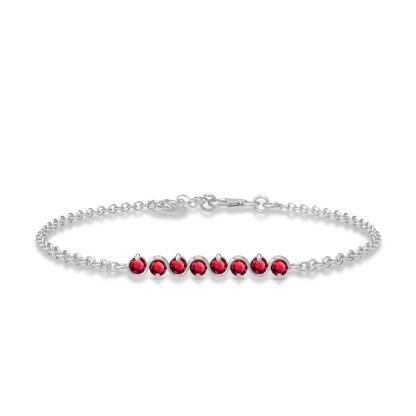 Ruby Zinnia Interwoven Bracelet in 9ct White Gold