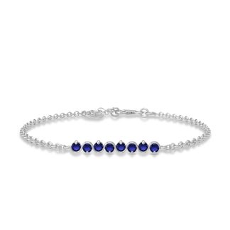 Sapphire Zinnia Interwoven Bracelet in 9ct White Gold