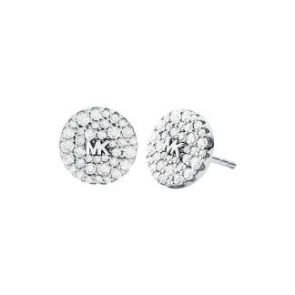 Silver Round Cubic Zirconia Stud Earrings