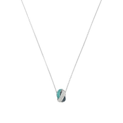 Silver Tri Colour Knot Pendant Necklace