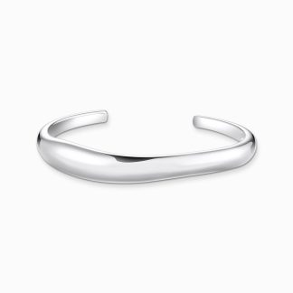 Sterling Silver Bold Elegance Curved Bangle