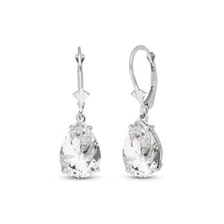 White Topaz Delphine Classic Drop Earrings in 9ct White Gold