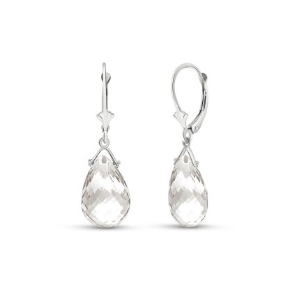 White Topaz Giovanna Eclipse Drop Earrings in 9ct White Gold