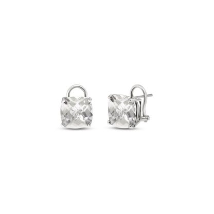 White Topaz Riley Stud Earrings in 9ct White Gold