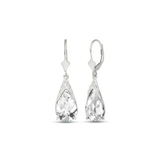 White Topaz Tamara Snowcap Drop Earrings in 9ct White Gold