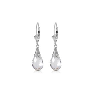 White Topaz Vienna Vintage Drop Earrings in 9ct White Gold