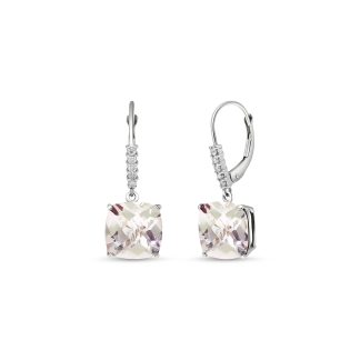 White Topaz & Diamond Riley Rococo Embellished Drop Earrings in 9ct White Gold