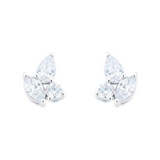 18ct White Gold 0.40ct Diamond Mixed Cut Stud Earrings