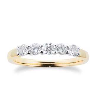 18ct Yellow Gold 0.50ct Brilliant Cut Goldsmiths Brightest Diamond Claw Set Ring - Ring Size I