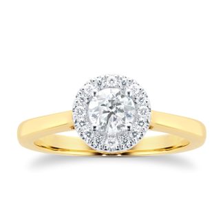 18ct Yellow Gold 0.50ct Goldsmiths Brightest Diamond Ring - Ring Size I