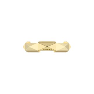 18ct Yellow Gold Gucci Link to Love Studded Ring - 5mm - Ring Size M