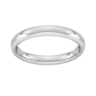 3mm Slight Court Heavy Wedding Ring In 18 Carat White Gold - Ring Size M