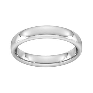 4mm Slight Court Heavy Wedding Ring In 18 Carat White Gold - Ring Size T