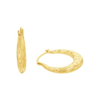 9ct Yellow Gold Graduated Hoop Earrings