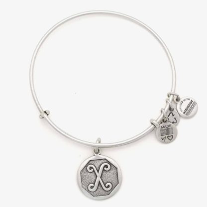 ALEX AND ANI Initial 'X' Charm Bangle A13EB14XS