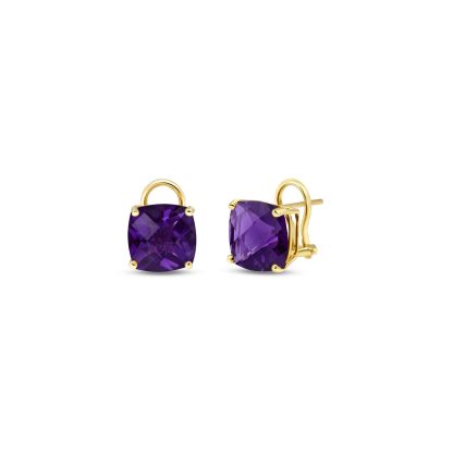 Amethyst Riley Stud Earrings in 9ct Gold