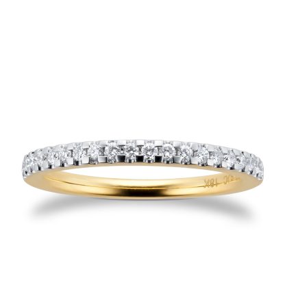 Brilliant Cut 0.20 Total Carat Weight Diamond Stacking Ring In 18 Carat Yellow Gold - Ring Size O