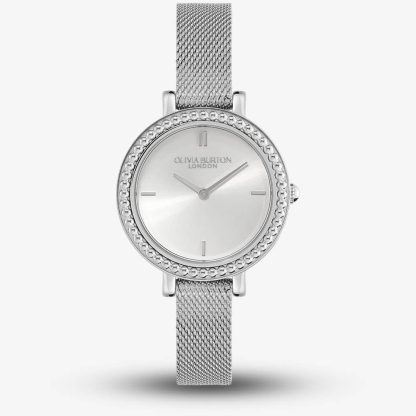 Olivia Burton Vintage Bead Silver Mesh Watch 24000160