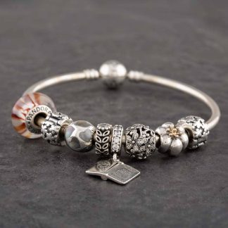 Pre-Owned Pandora Sterling Silver Standard Bead Charm Bangle 41221001