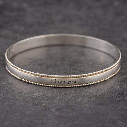 Pre-Owned Vintage Silver Tiffany & Co. I Love You Small Engraved Bangle 41251267