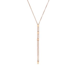 Rose Gold Coloured Sterling Silver Anchor Chain Drop Pendant Necklace