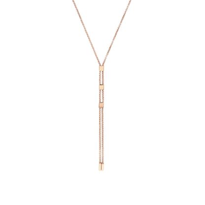 Rose Gold Coloured Sterling Silver Anchor Chain Drop Pendant Necklace