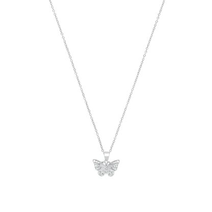 Silver Butterfly Pendant Necklace