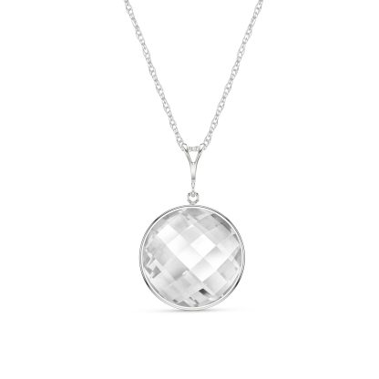 White Topaz Blythe Dimensional Pendant Necklace in 9ct White Gold