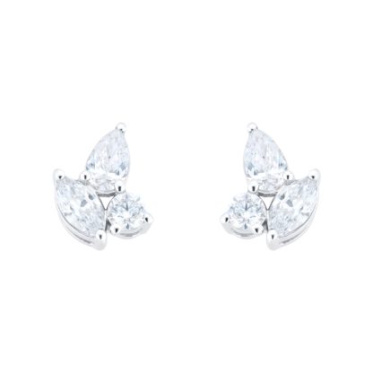 18ct White Gold 0.40ct Diamond Mixed Cut Stud Earrings