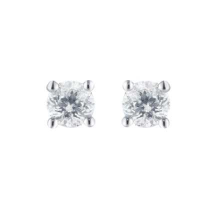 18ct White Gold 0.60ct Diamond Solitaire Stud Earrings