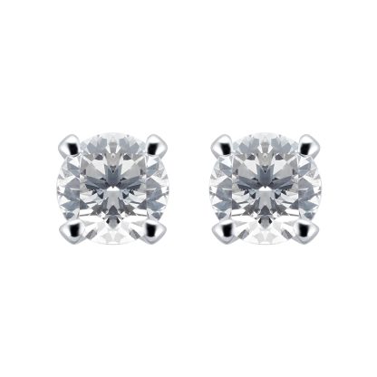 18ct White Gold 0.60cttw Solitaire Stud Earrings